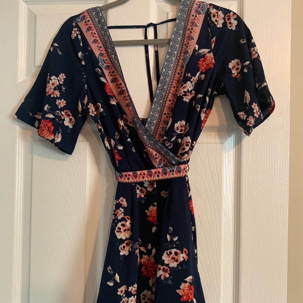 Francesca’s navy floral romper
